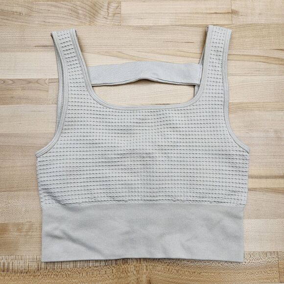 Yogalicious Melanie Seamless Waffle Longline Bra Beige Workout Women's S Small - Picture 1 of 3